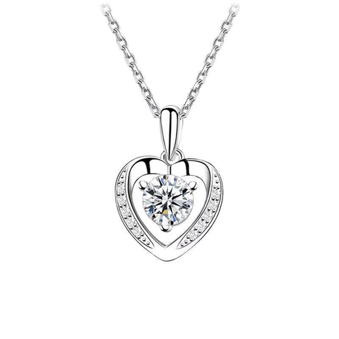925 Sterlingsilber Herz Anhänger Halskette Für Damen Luxus Strass Eingelegt Ewigkeit Herz Schlüsselbein Kette Schmuck Valentinsgeschenk