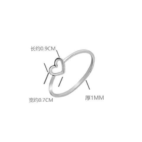 Minimalist 925 Sterling Silver Hollow Heart Ring For Women Electroplated Gold Silver Tone Openwork Love Elegant Jewelry