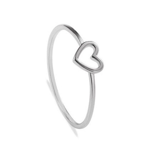 Minimalist 925 Sterling Silver Hollow Heart Ring For Women Electroplated Gold Silver Tone Openwork Love Elegant Jewelry