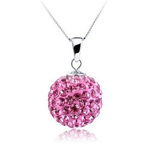 925 Sterlingsilber Strass Disco Ball Anhänger Halskette Für Damen Shamballa Stil Schlüsselbeinkette Schmuck Zubehör