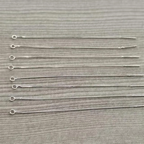925 Sterling Silver Earring Threader Parts Box Chain Ear Wire With Open Ring For DIY Jewelry Making Findings Accessories