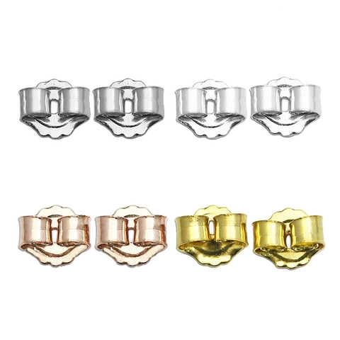 S925 Sterling Silver Butterfly Earring Backs Stoppers DIY Jewelry Findings Electroplated Replacement Earring Nuts For Women