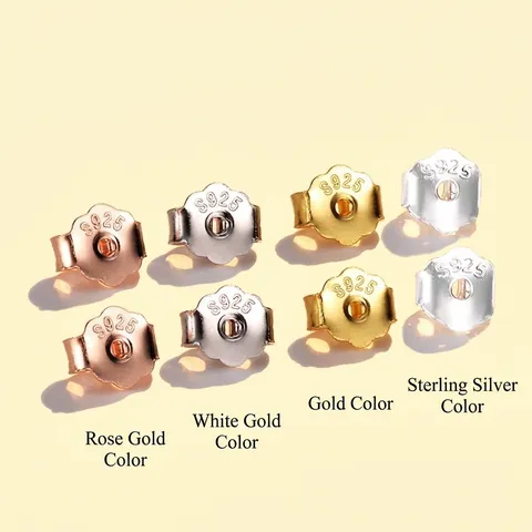 S925 Sterling Silver Butterfly Earring Backs Stoppers DIY Jewelry Findings Electroplated Replacement Earring Nuts For Women