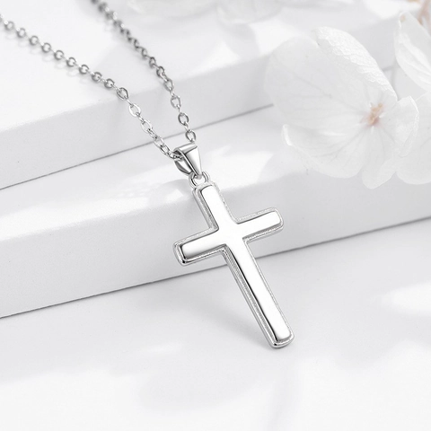 925 Sterling Silver Cross Pendant Necklace For Women Minimalist Religious Dainty Choker Jewelry With Snake Or Cross Chain