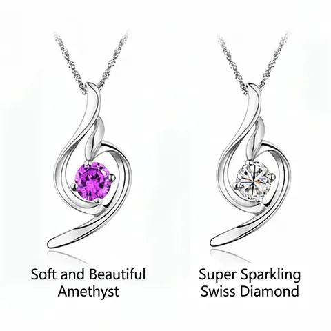 925 Sterling Silver Rhinestone Heart Swirl Pendant Necklace For Women Elegant Fashion S925 Silver clavicle Chain Jewelry Gift