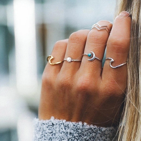 S925 Sterling Silver Wave Open Ring For Women Men Minimalist Geometric Adjustable Finger Ring Electroplated Retro Fashion Jewelry