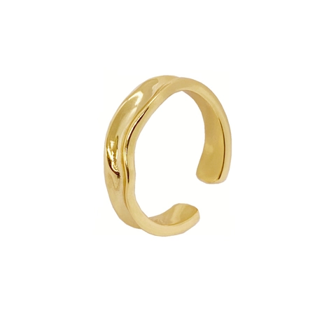 S925 Sterlingsilber Unregelmäßiger Lava Wellen Offener Ring Für Damen Minimalistisch Geometrisch Verstellbar Mode Schmuck Fingerring