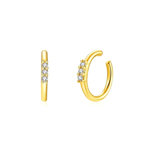 Vintage Orecchino a Clip in Argento Sterling 925 Corona Geometrica Senza Buco Strass Clip su Orecchini Gioielli Moda Donna