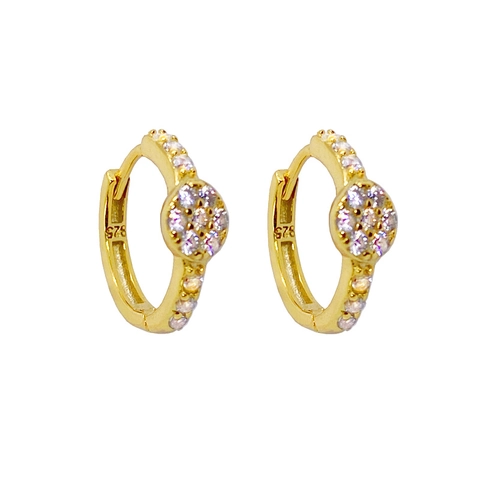S925 Sterling Silver Geometric Hoop Earrings For Women Sparkling Zirconia Earrings Inlaid Minimalist Jewelry For Daily Dating Gift