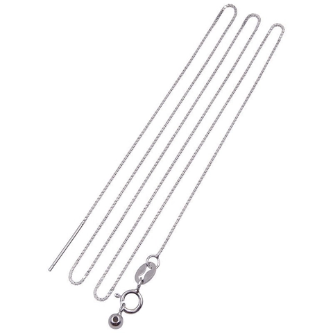 S925 Sterling Silver Box Chain Necklace For Women Adjustable Needle Tip For Beads Venetian Chain DIY Jewelry Making Necklace