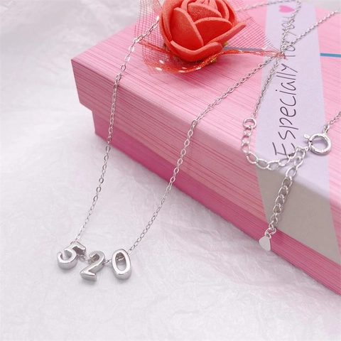 Collana con Numero in Argento Sterling 925 per Donna Stile Coreano Ciondolo con Cifra Fortunata Girocollo Gioielli Minimalisti Regalo