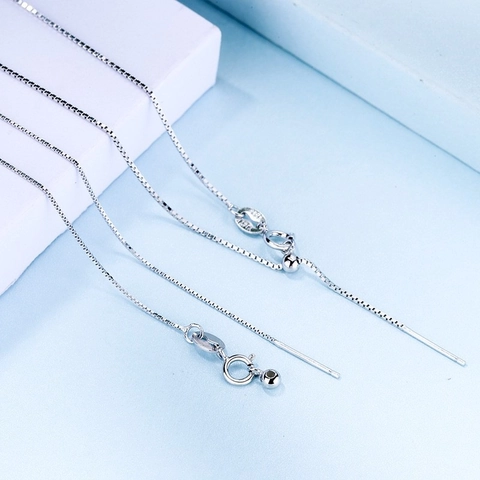 Collana con Catena Veneziana in Argento Sterling 925 per Donna Perla Scorrevole Regolabile Girocollo Sottile Minimalista Gioielli
