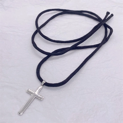 S925 Sterling Silver Cross Pendant Necklace Simple Minimalist Cool Style Religious Fashion Jewelry For Men Women Couple Gift