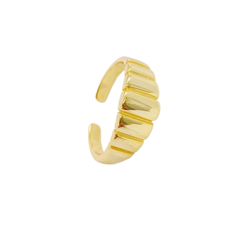 Anello Croissant in Argento Sterling 925 per Donna Aperto Regolabile Texture a Onde Minimalista Gioielli Moda Regalo