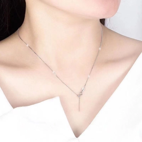 Collana con Catena Veneziana in Argento Sterling 925 per Donna Perla Scorrevole Regolabile Girocollo Sottile Minimalista Gioielli