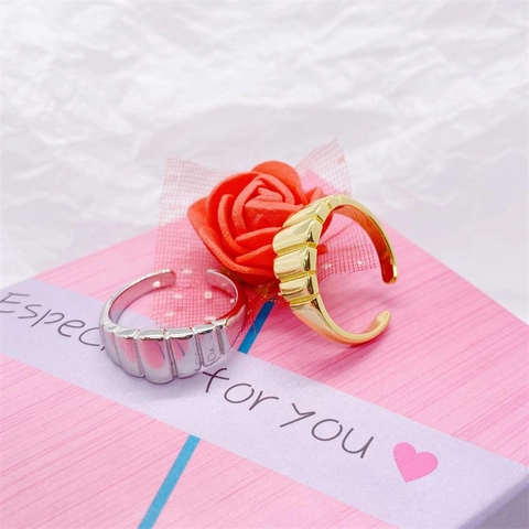 925 Sterling Silver Wave Croissant Open Ring For Women Men Minimalist Ribbed Adjustable Finger Ring Fashion Jewelry Gift