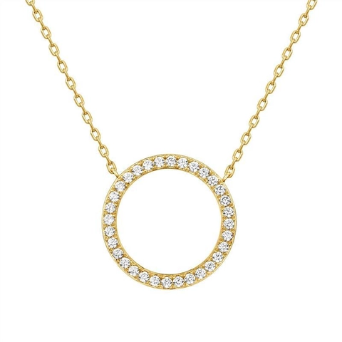 925 Sterling Zilver Zirconia Cirkel Hanger Ketting Voor Vrouwen Prachtige Minimalistische O-Ring Sleutelbeenketting Sieraden Cadeau