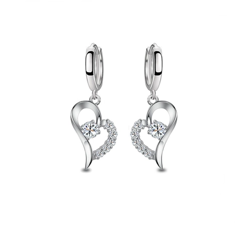S925 Sterlingsilber Hohlherz Ohrringe Für Damen Funkelnde Lila Weiße Strass Brisur Ohrringe Süßer Schmuck Geschenk