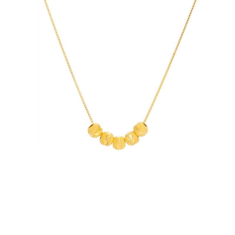 Collar con Colgante de Cinco Cuentas de la Suerte de Plata de Ley 925 para Mujer Elegante Cadena de Clavícula Chapada en Oro Plata Joyería