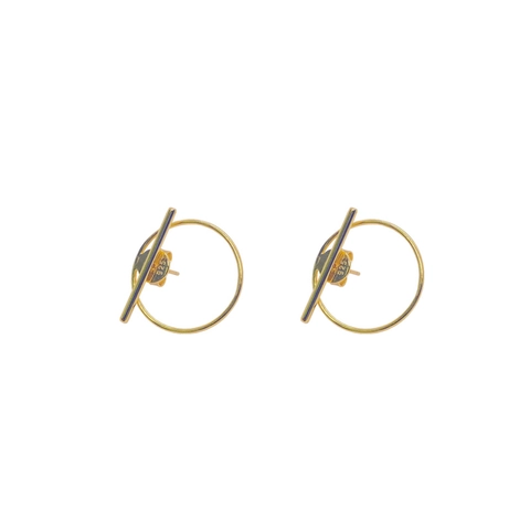 S925 Sterlingsilber Geometrische Kreis Stab Ohrstecker Minimalistisch Mode Moderner Cool-Stil Schmuck Für Damen Platin Gold Galvanisiert