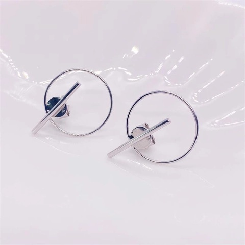 925 Sterlingsilber Minimalistische Geometrische Kreis Stange Ohrstecker Für Damen Trendy Gold Silber Galvanisiert Schmuck Geschenk