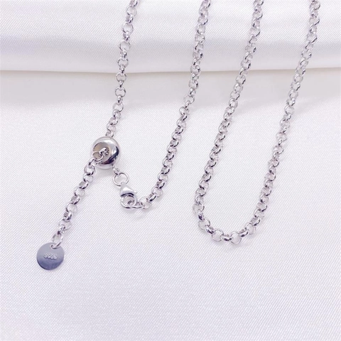 925 Sterling Zilver Verstelbare Rolo Ketting Halsketting Voor Dames Heren Minimalistische Sieraden Eenvoudige Basis O-Ketting
