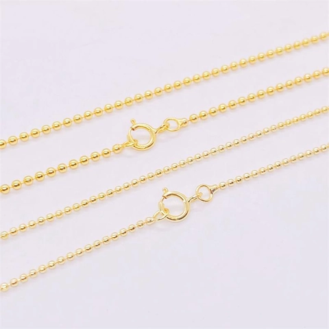 S925 Sterlingsilber Vergoldet Kugelkette Halskette Für Damen Minimalistisch Perlen Choker Zierliche Schlüsselbeinkette Schmuck