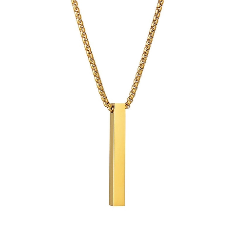 Minimalist 925 Sterling Silver Long Vertical Bar Pendant Necklace For Women Polished Geometric Pillar Clavicle Chain Jewelry
