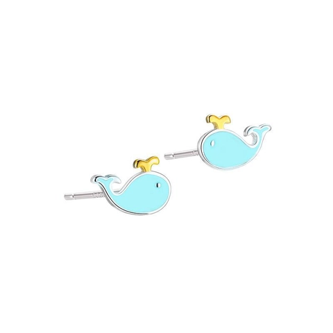 Süße Wal Ohrstecker S925 Sterlingsilber Blau Emaille Tier Ohrschmuck Mit 925 Sterlingsilber Ohrstecker-Stift Für Damen