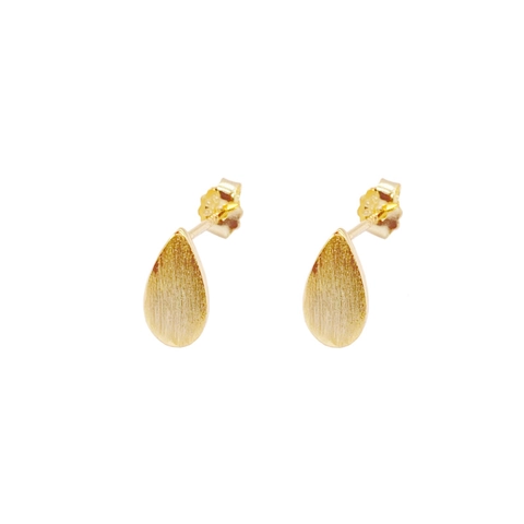 925 Sterling Silver Teardrop Stud Earrings For Women Minimalist Brushed Metal Water Drop Earrings Cold Style Hypoallergenic Jewelry