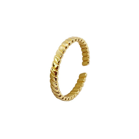 S925 Sterling Silber Offener Ring Für Damen Minimalistisches Wellen-Verdrehtes Streifen-Design Verstellbarer Fingerring Schmuck Gold Platin Überzogen