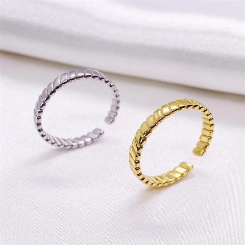 S925 Sterlingsilber Offener Verstellbarer Gedrehter Spiralring Für Damen Minimalistisch Koreanischer Stil Geometrischer Schmuck