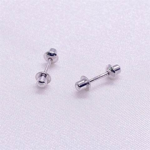 925 Sterlingsilber Schraubverschluss Ohrstecker Minimalistisch Poliert Bullet Head Rund Sicherheit Studs Für Damen Herren Unisex Schmuck