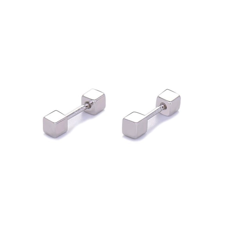Minimalistische 925 Sterlingsilber Würfel Ohrstecker Geometrische Quadratische Schraubverschluss Ohrringe Für Damen Herren Schmuck