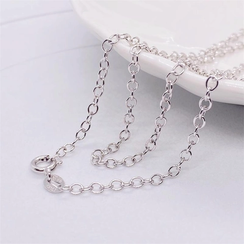 Collar Minimalista de Plata de Ley 925 con Cadena en O para Hombre Mujer Estilo Simple Galvanizado Joyería de Moda Diaria