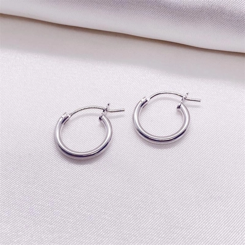 Orecchini a Cerchio in Argento Sterling 925 Minimalisti per Uomo Donna Gioielli di Moda a Cerchio Tondo Geometrico Lucido