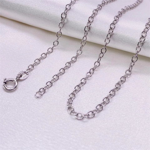 S925 Sterling Silver O-Chain Necklace For Men Women Minimalist Cable Link Necklace Polish Finish Fashion Versatile Commute Jewelry Neck Chain