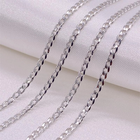 925 Sterlingsilber Panzerkette Halskette Für Herren Damen Minimalistische Sechseckige Gliederkette Unisex Hip Hop Schmuck