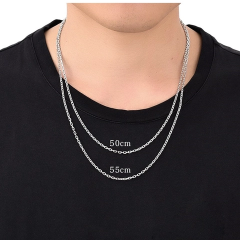 Collar Minimalista de Plata de Ley 925 con Cadena en O para Hombre Mujer Estilo Simple Galvanizado Joyería de Moda Diaria