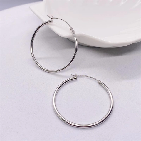 925 Sterlingsilber Creolen Für Damen Herren Elegant Hochglanzpoliert Rund Geometrisch Ohrschmuck Mode Unisex Geschenk
