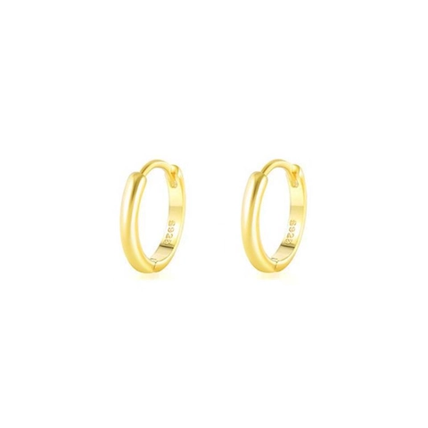 Pendientes de Aro Pequeños de Plata de Ley S925 Minimalistas para Mujer Pendientes Huggie Geométricos Bañados en Oro Joyería Sencilla