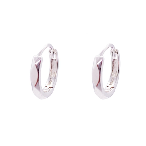 Orecchini a Cerchio Geometrici in Argento Sterling S925 per Donna Design Ottagonale Sfaccettato Minimalista Gioielli Quotidiani