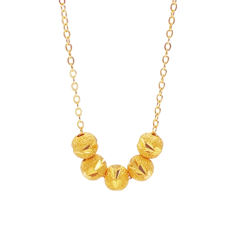 Minimalista Collana in Argento Sterling 925 da Donna Placcato Oro Cinque Benedizioni Perline di Trasferimento Gioielli da Moda