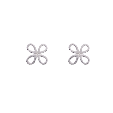 Minimalistische 925 Sterling Zilver Hol Klavertje Vier Oorknopjes Petit Bloem Oorbellen Voor Vrouwen Sieraden Cadeau
