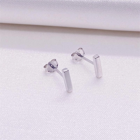 Minimalistische 925 Sterlingsilber Rechteckige Bar Ohrstecker Polierte Kleine Geometrische Unisex Modeschmuck Geschenk