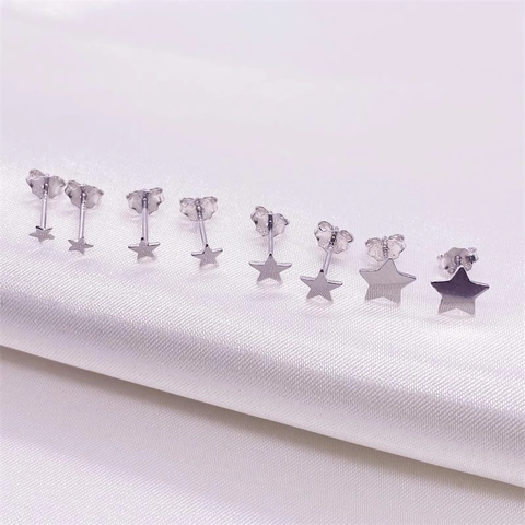 Orecchini a Bottone a Stella in Argento Sterling 925 per Donna Ragazze Minimalisti Carini Orecchini a Stella a Cinque Punte Gioielli