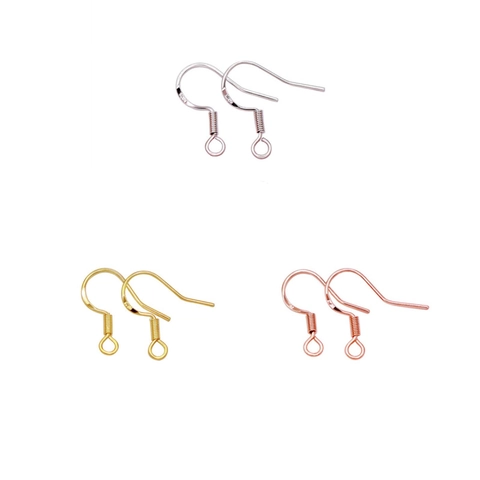 925 Sterling Silver Earring Hooks DIY Jewelry Findings For Earring Making Hand-made Components Gold Rose Gold Silver Ear Wire