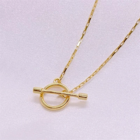 Collana con Chiusura a Scomparsa in Argento Sterling 925 per Donna Catena Veneziana Placcata Oro Gioielli Minimalisti