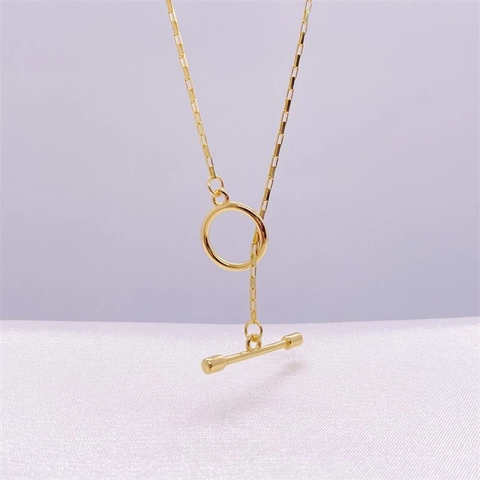 Collana a Catena Veneziana Minimalista in Argento Sterling 925 Con Chiusura Toggle Oro Geometrico Girocollo Gioielli Regalo Per Donna