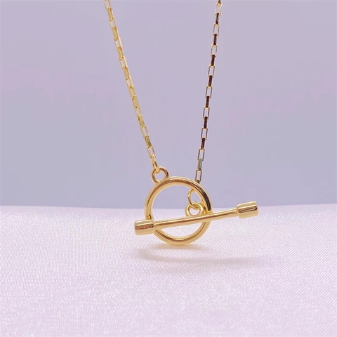 Collana a Catena Veneziana Minimalista in Argento Sterling 925 Con Chiusura Toggle Oro Geometrico Girocollo Gioielli Regalo Per Donna